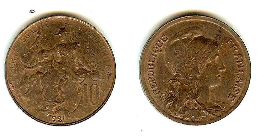 10 centimes Daniel-Dupuis 1921 SPL-